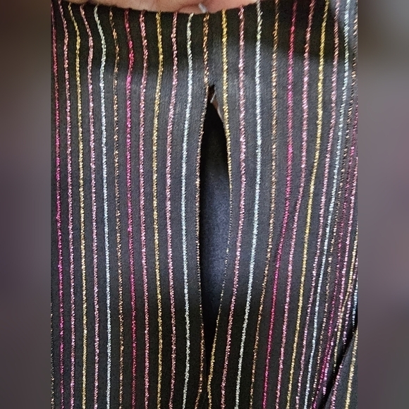 NWT Metallic Stripe Long Sleeve Midi Black Multi Dress XS FRENCH CONNECTION - Picture 12 of 14